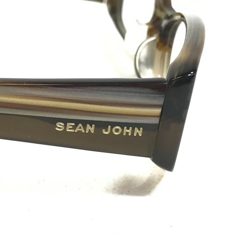 Sean John SJ2000 309 Eyeglasses Frames Green Horn Rectangular Full Rim 50-17-130